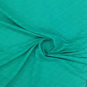 Green Solid Cotton Jacquard Fabric