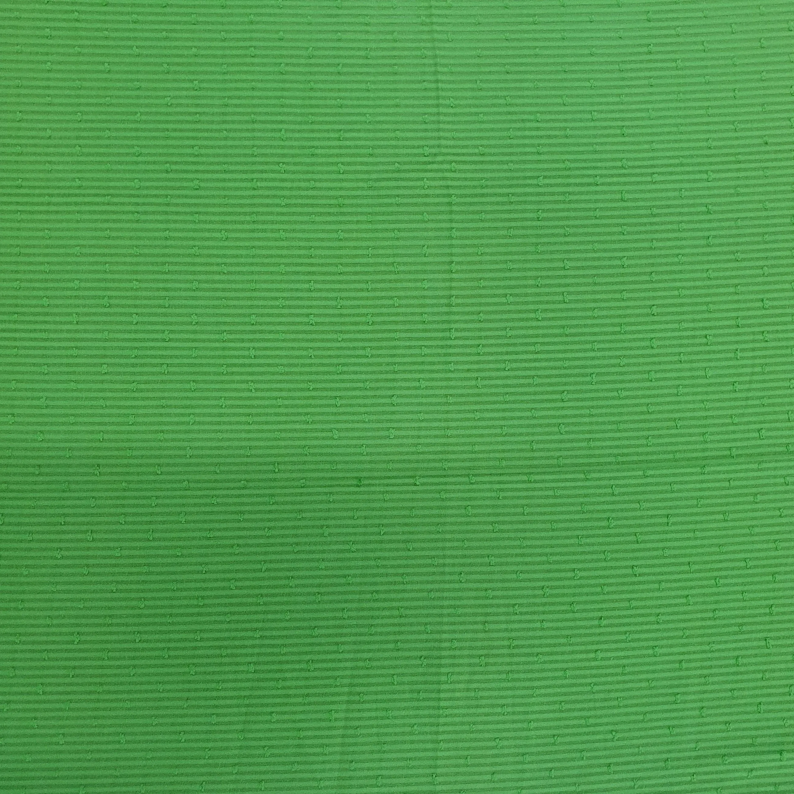 Green Solid Jacquard Cotton Fabric, Plain Weave 48 Inches, TU-1977