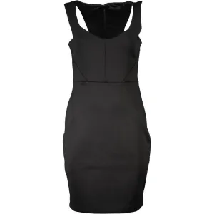 Guess Jeans Chic Black Contrast Detail Dress with Wide Neckline