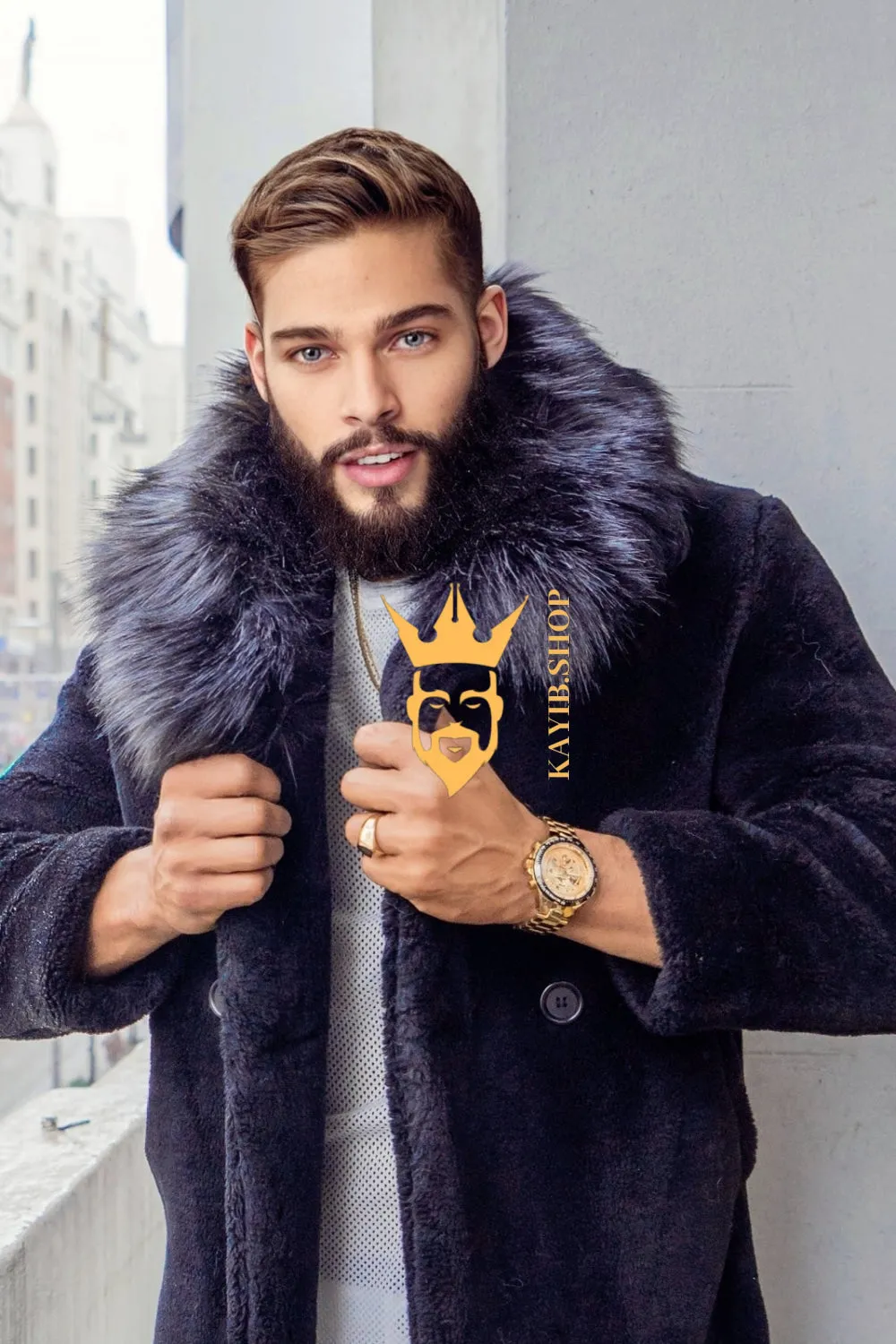 Handmade Men's Teddy Designer Coat - Endure Canadian Winters with Style and Comfort