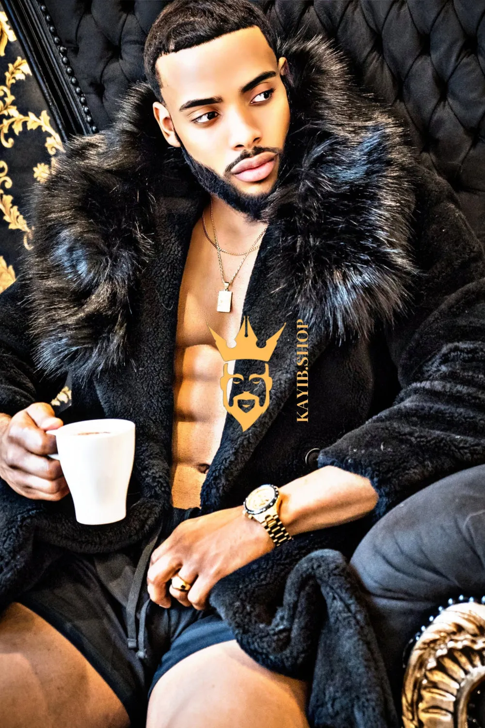 Handmade Men's Teddy Designer Coat - Stay Warm and Stylish in Extreme Cold Temperatures - Crafted from High-Quality Fur