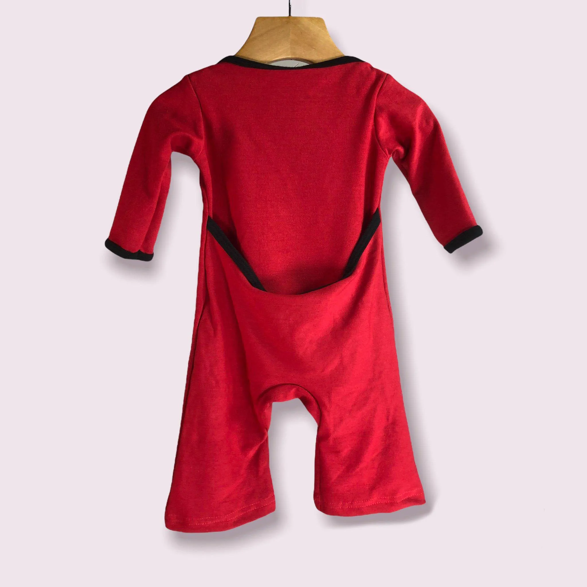 Infant Solid Cotton Knit Baby Union Suit With Black Binding | MoonEaze™