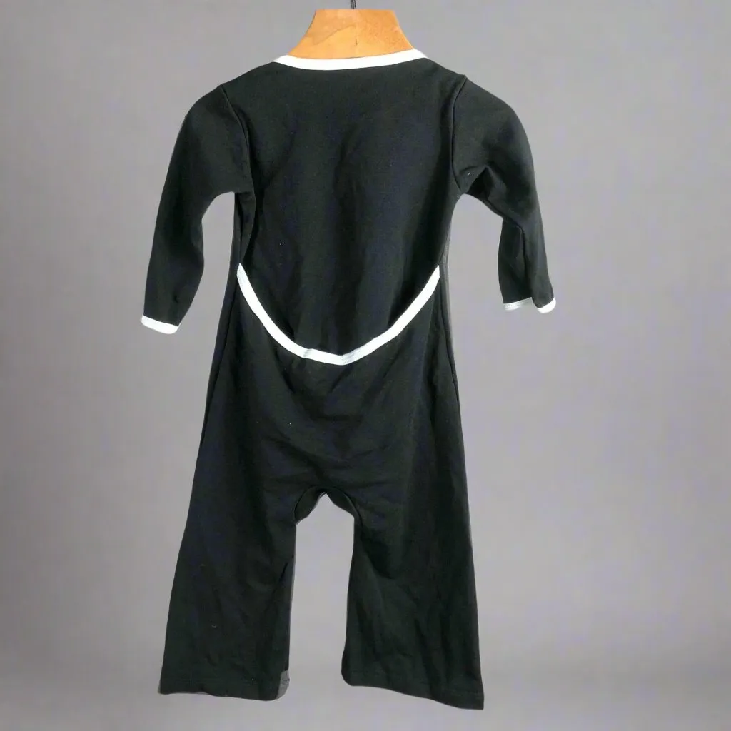 Infant Solid Cotton Knit Baby Union Suit With Black Binding | MoonEaze™