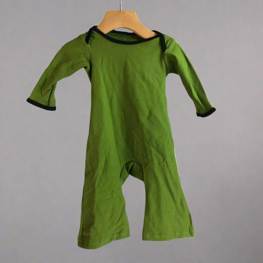 Infant Solid Cotton Knit Baby Union Suit With Black Binding | MoonEaze™