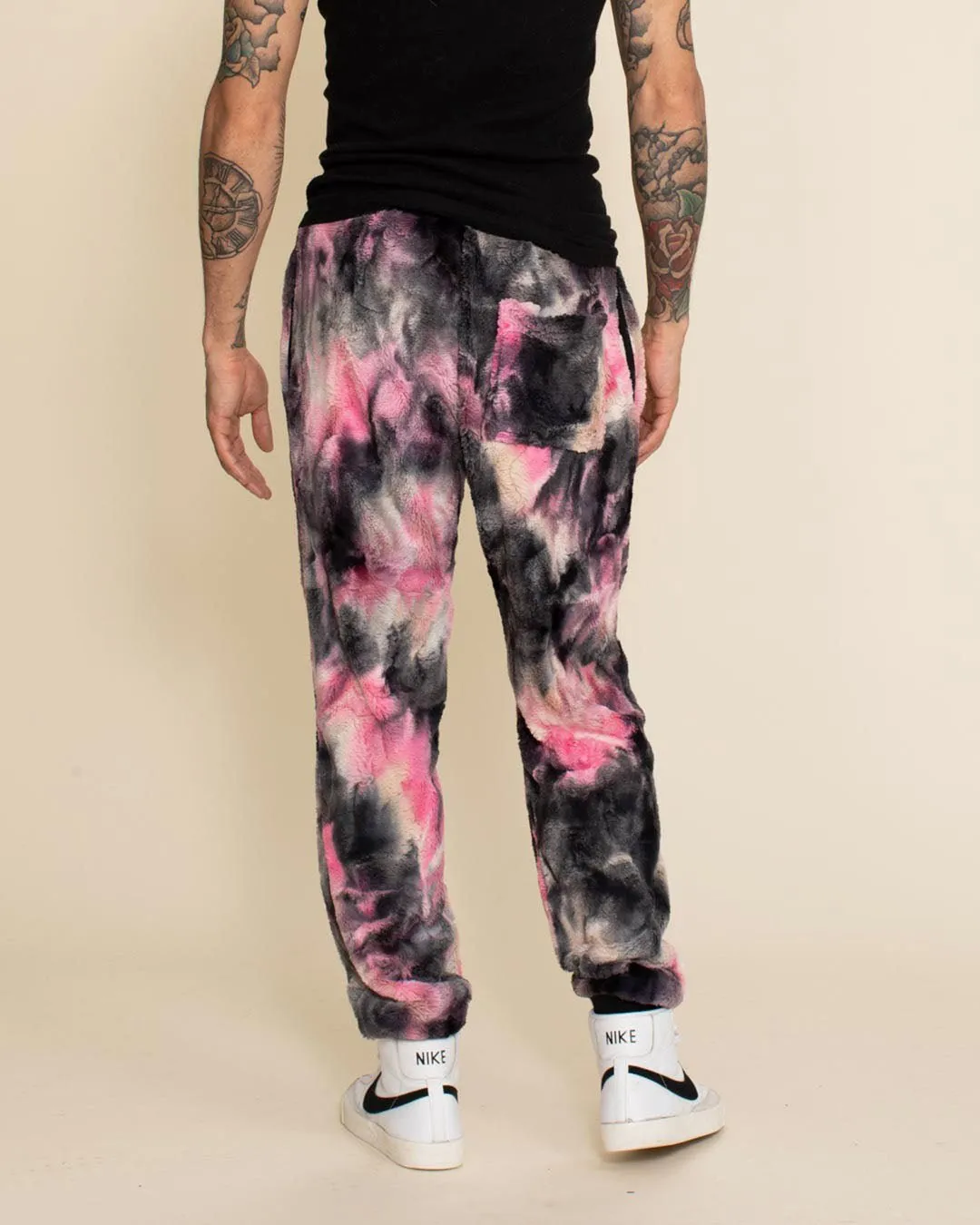 Ink Spotted Leopard ULTRA SOFT Faux Fur Sweatpants | Men's