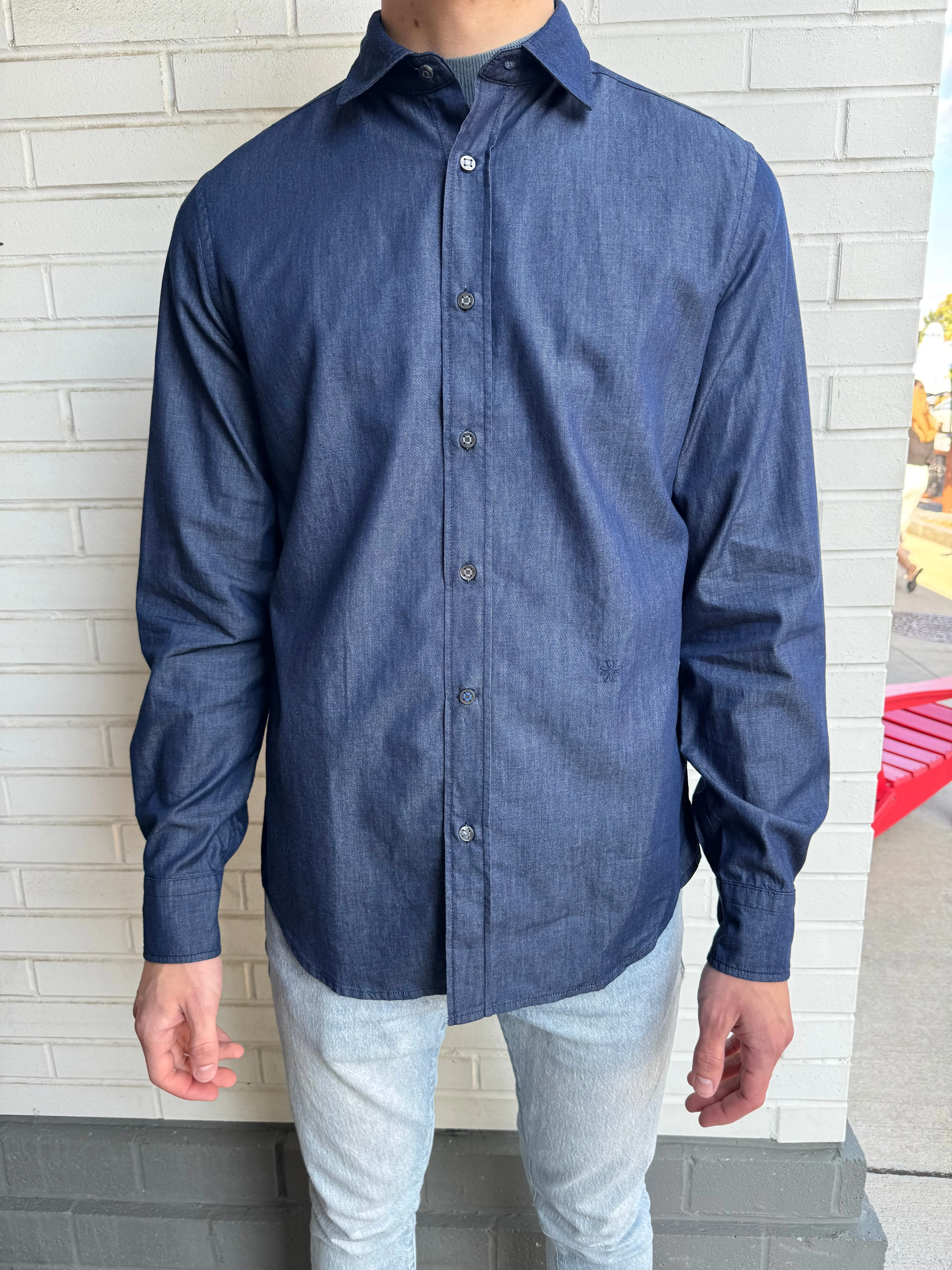 JACOB COHEN Chambray Shirt Bright Blue