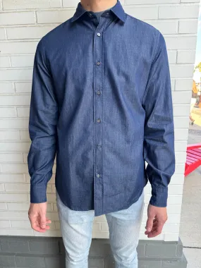 JACOB COHEN Chambray Shirt Bright Blue