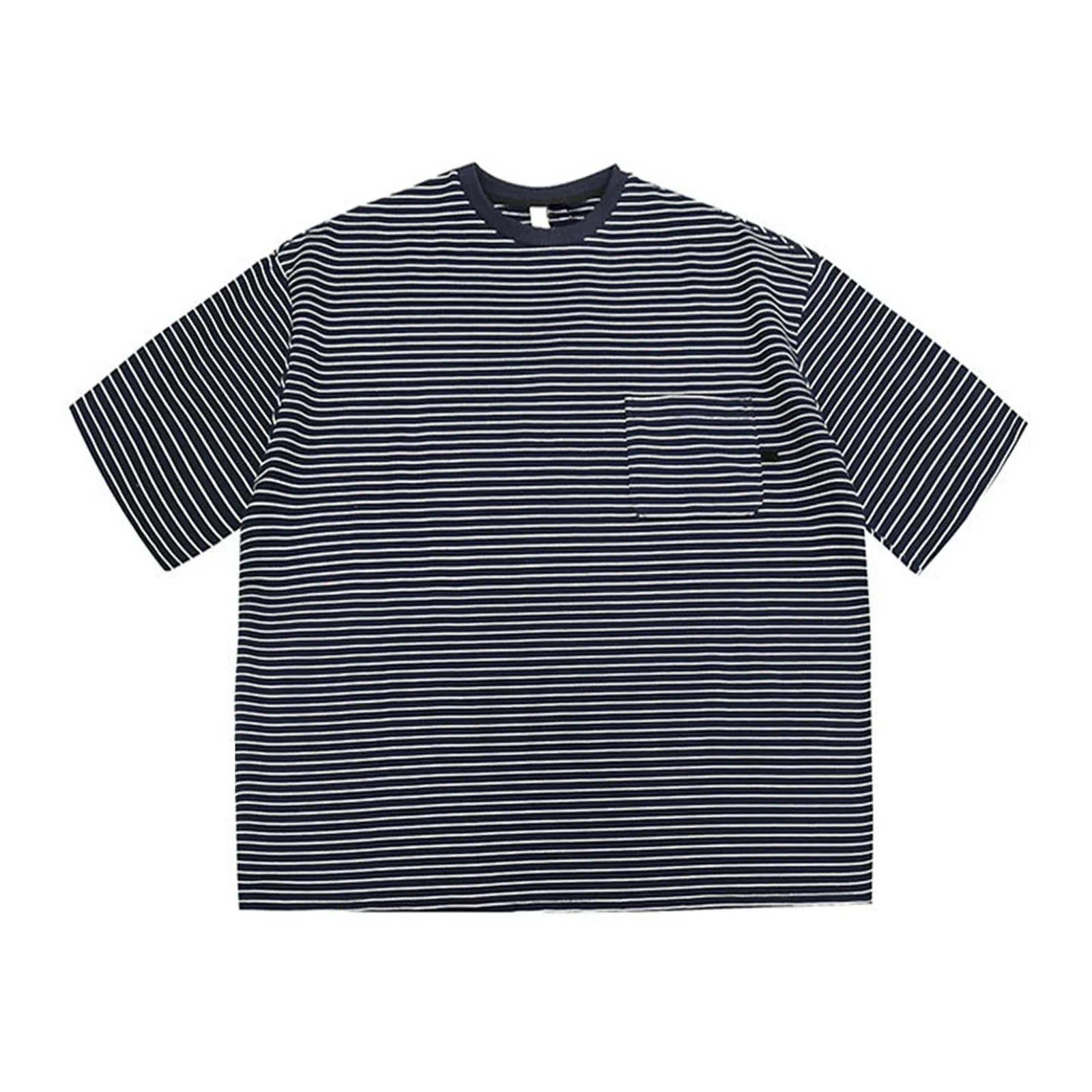 Japanese Striped Round Neck Pullover Unisex T-shirt