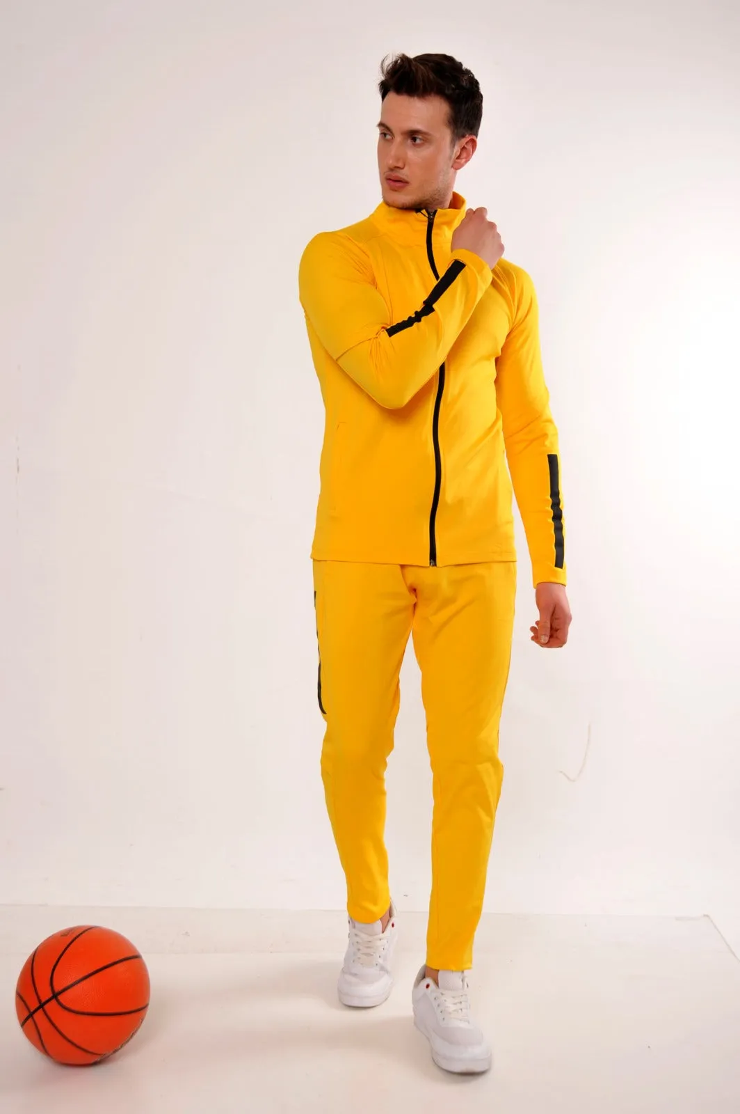 Jordan Yellow With Black Gradient Tracksuit Set (2pcs)