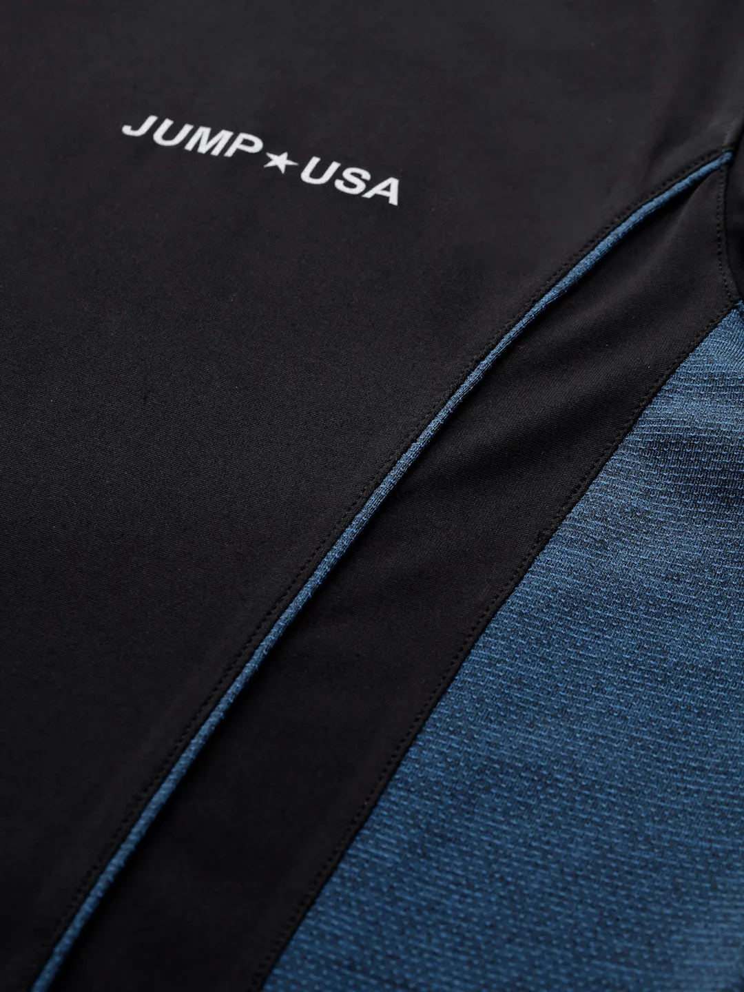 JUMP USA Outdoor Men Teal & Black Rapid-Dry Solid T-Shirts