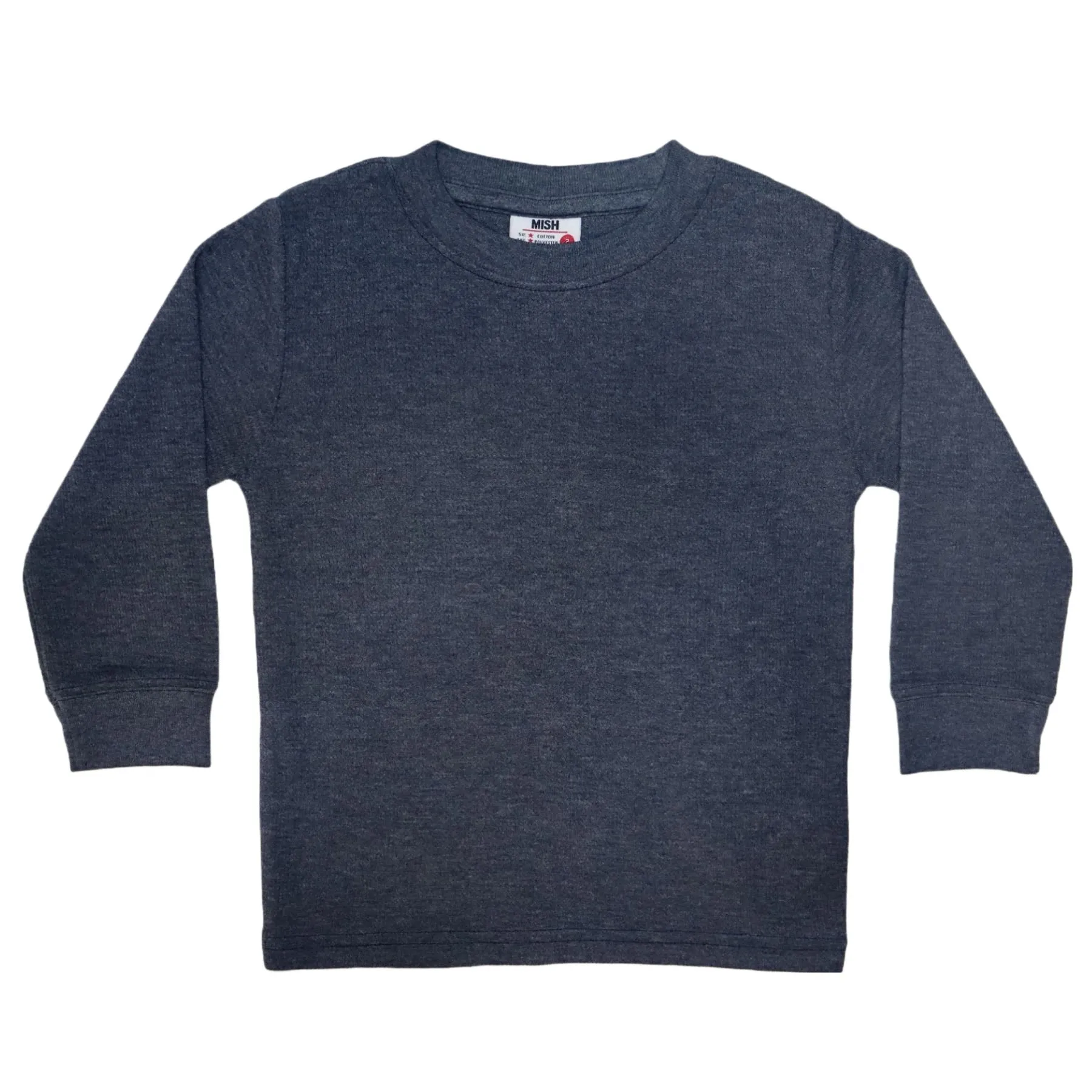 🎁Kids Thermal Long Sleeve Solid Shirt - Distressed Navy