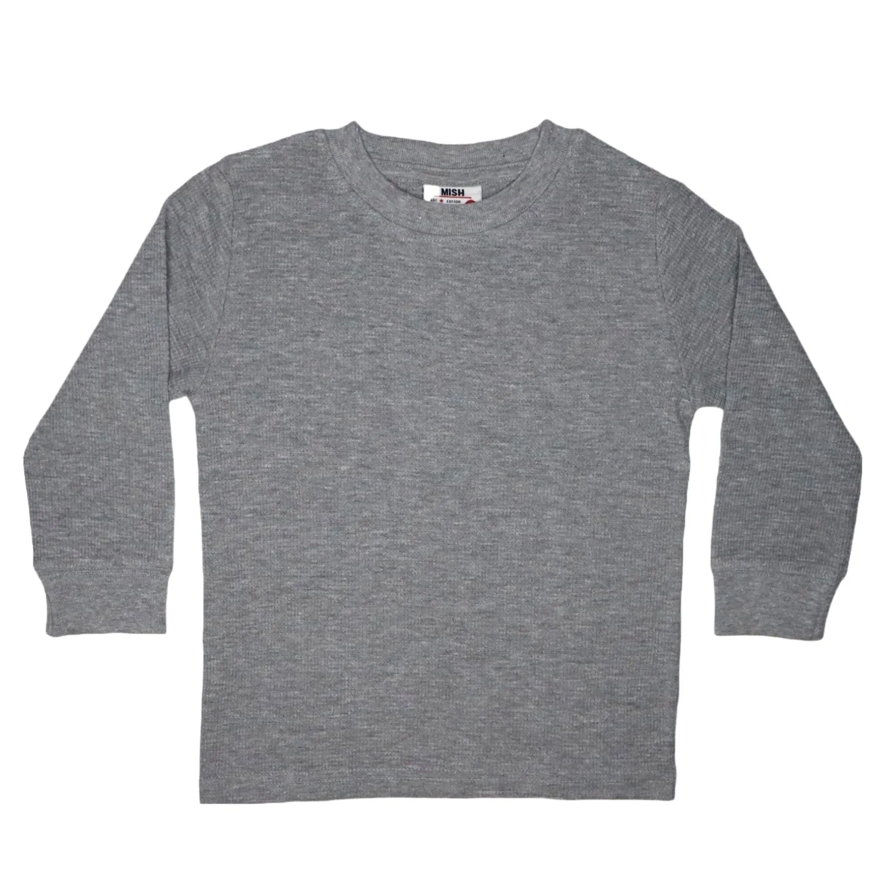 🎁Kids Thermal Long Sleeve Solid Shirt - Heather Grey