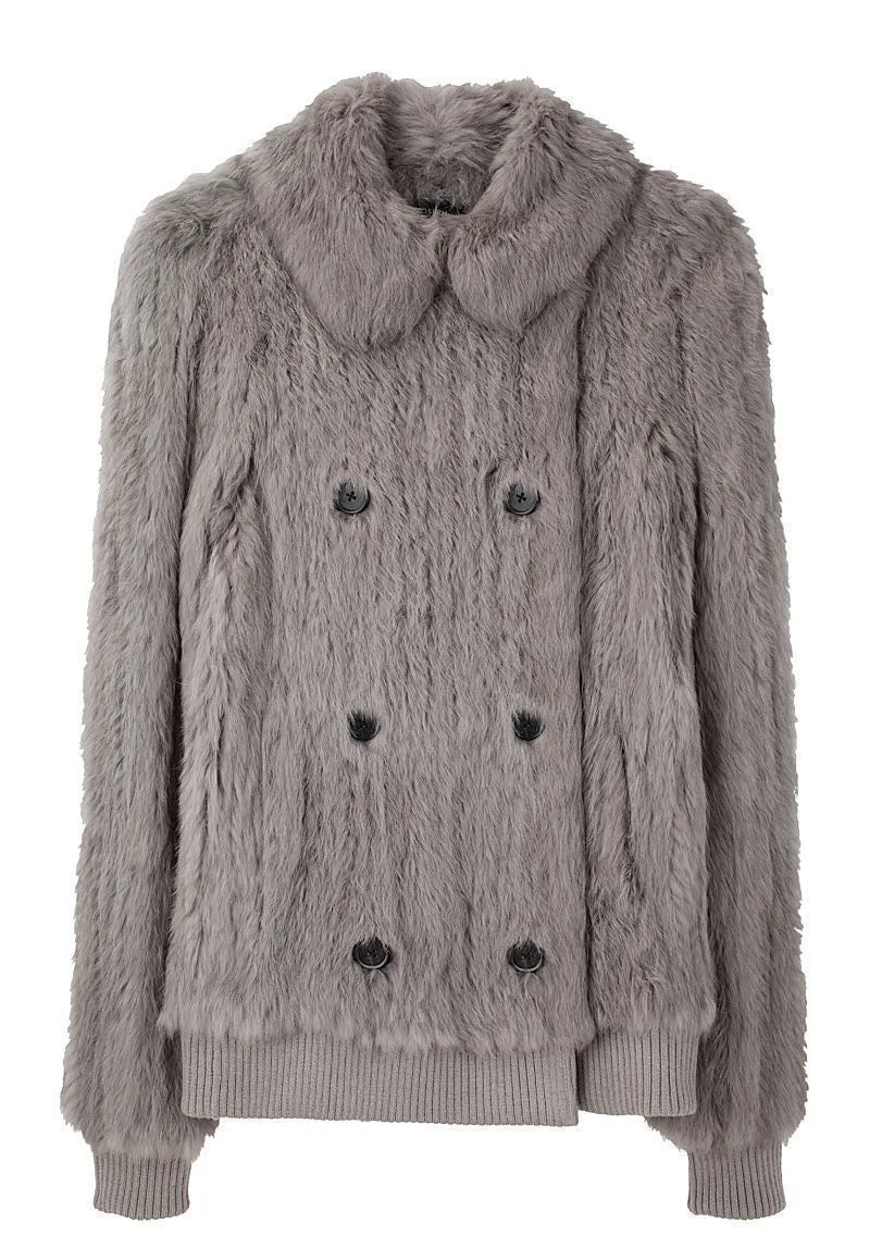 Knitted Rabbit Fur Coat