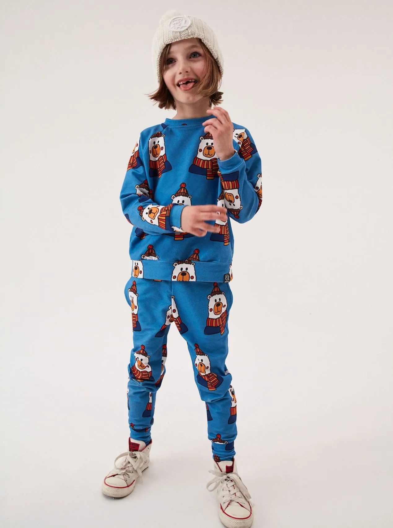 Kukukid Sweatpants | Blue Teddy Bear