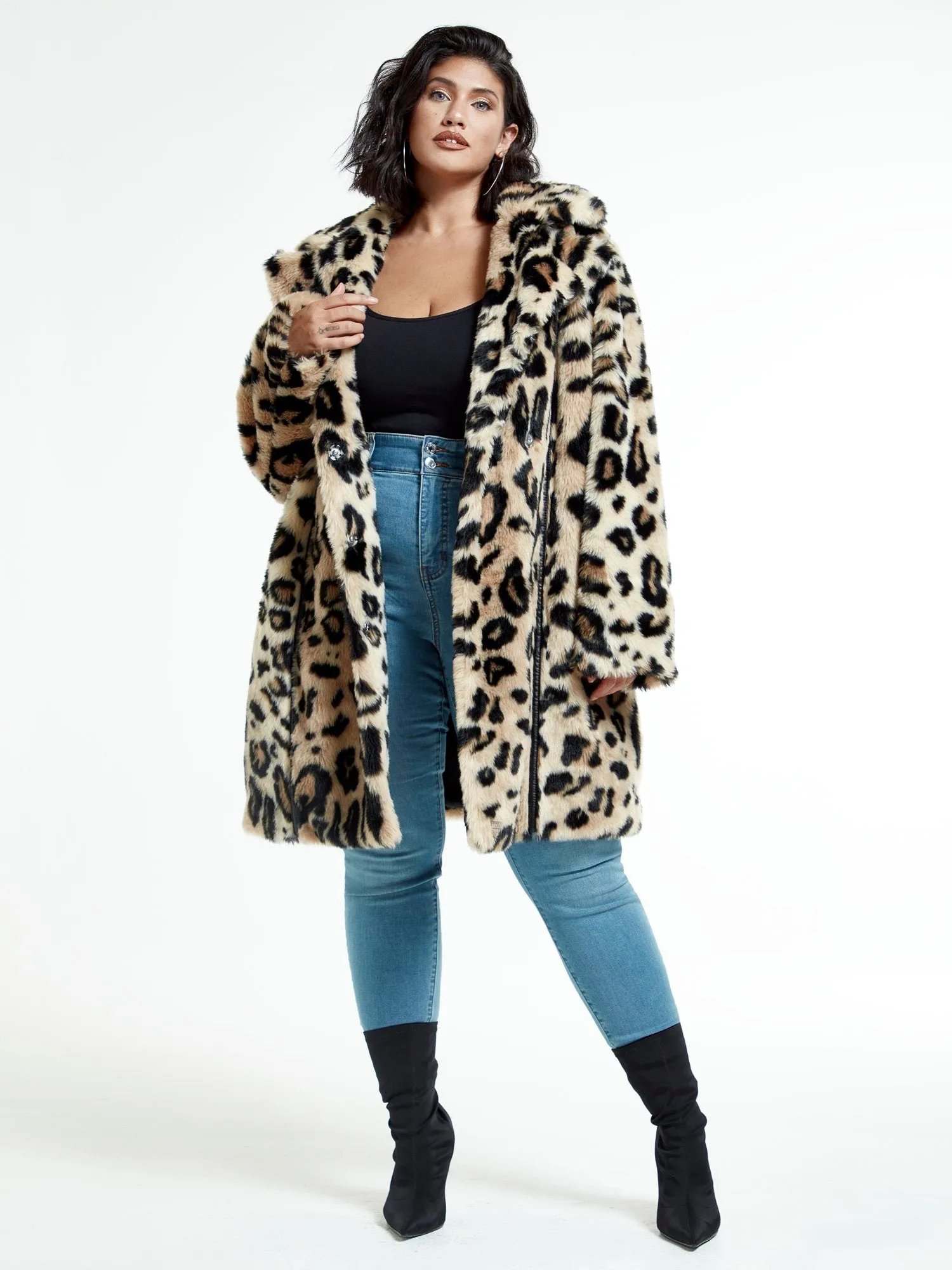 Leandra Leopard Faux Fur Coat