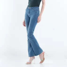 LEE WOMENS FLARE DENIM JEANS IN JADED