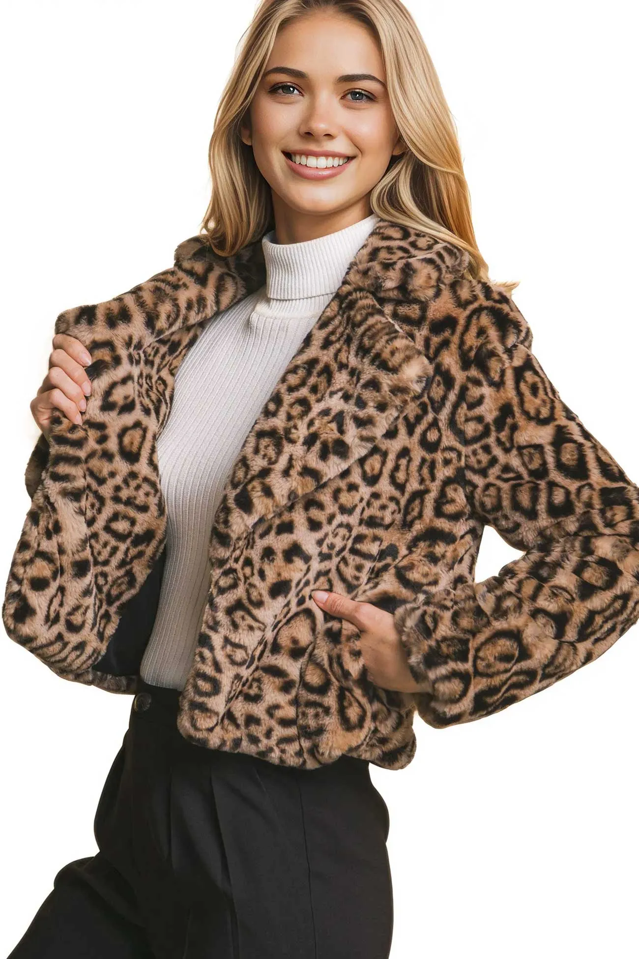 Leopard Cropped Jacket