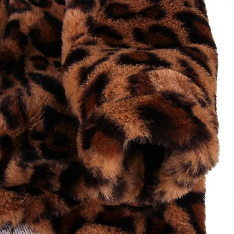 Leopard Faux Fur Hoodie Coat - Super Soft & Stylish