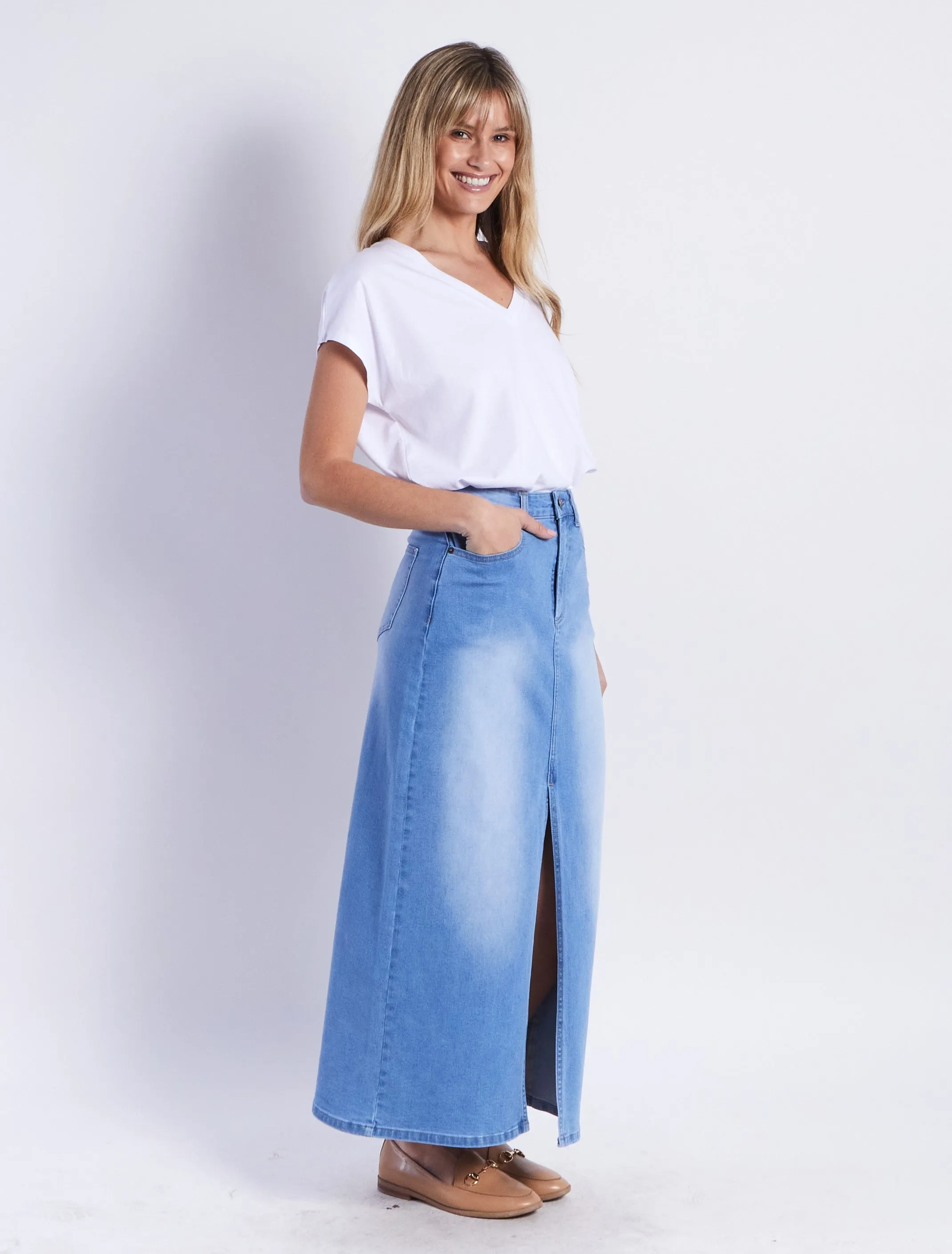 Lesley Denim Skirt - Blue