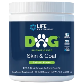 Life Extension Dog Skin & Coat Salmon 90 Soft Chews