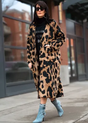 Lightweight Leopard Faux Fur Coat