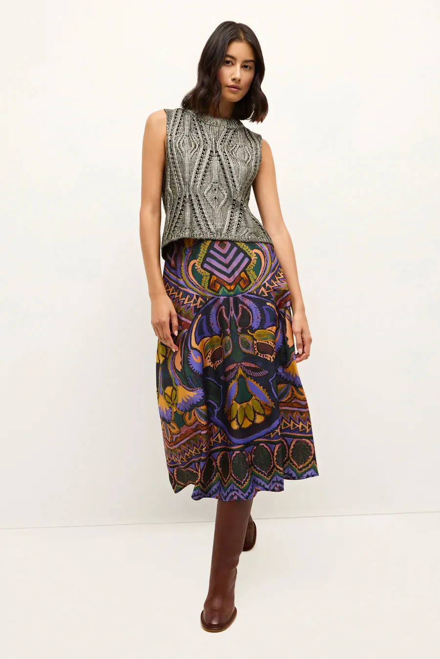 Ma3d1 Silk Midi Skirt