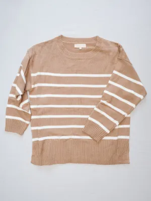 Madeline Striped Sweater - Taupe