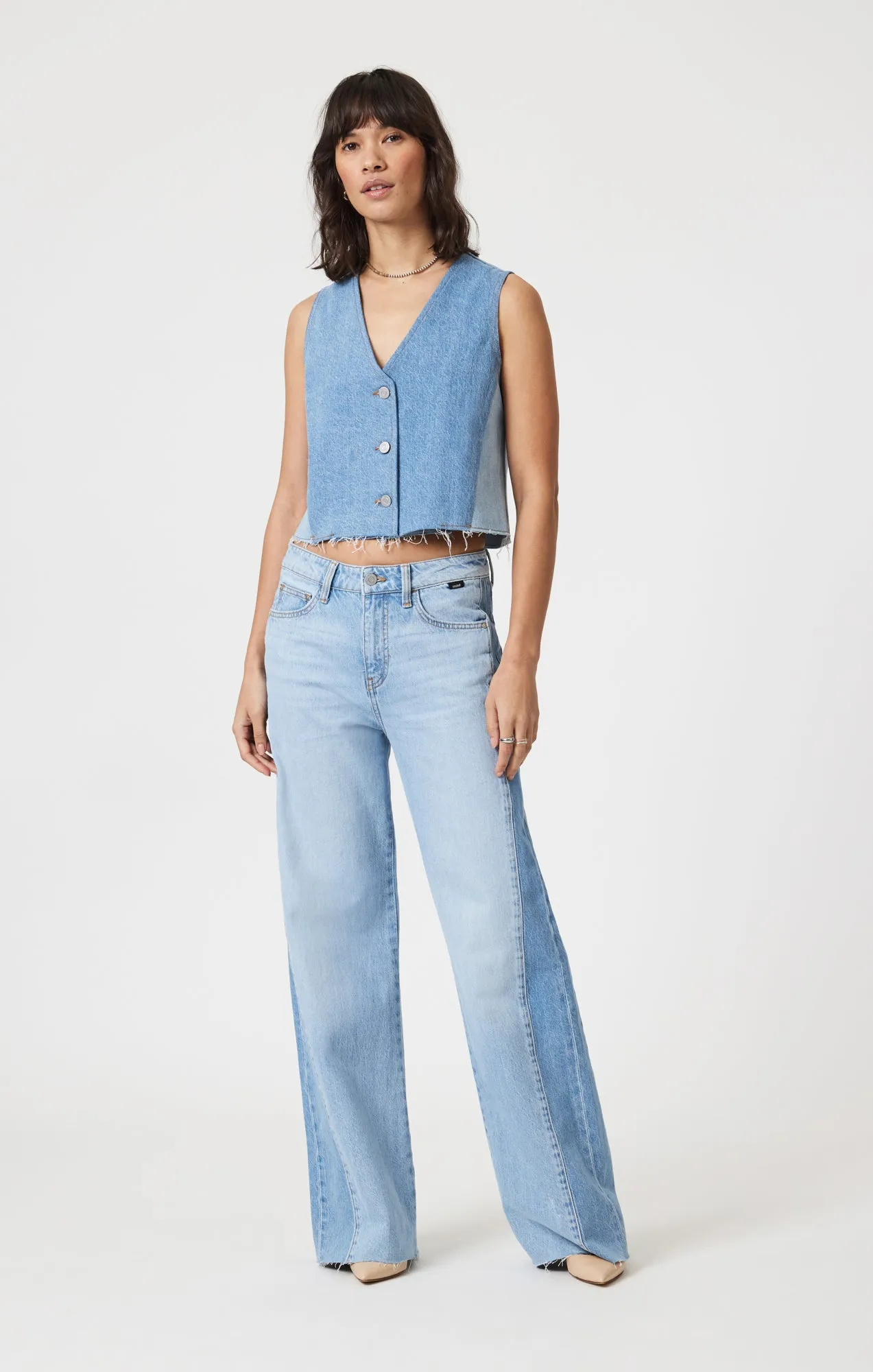 MALIBU WIDE LEG IN BLOCKING DENIM