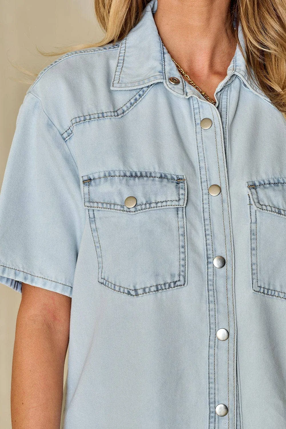 Margie Light Wash Denim Top