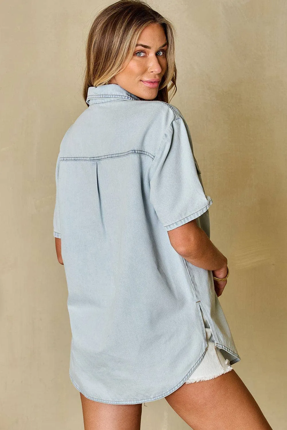 Margie Light Wash Denim Top