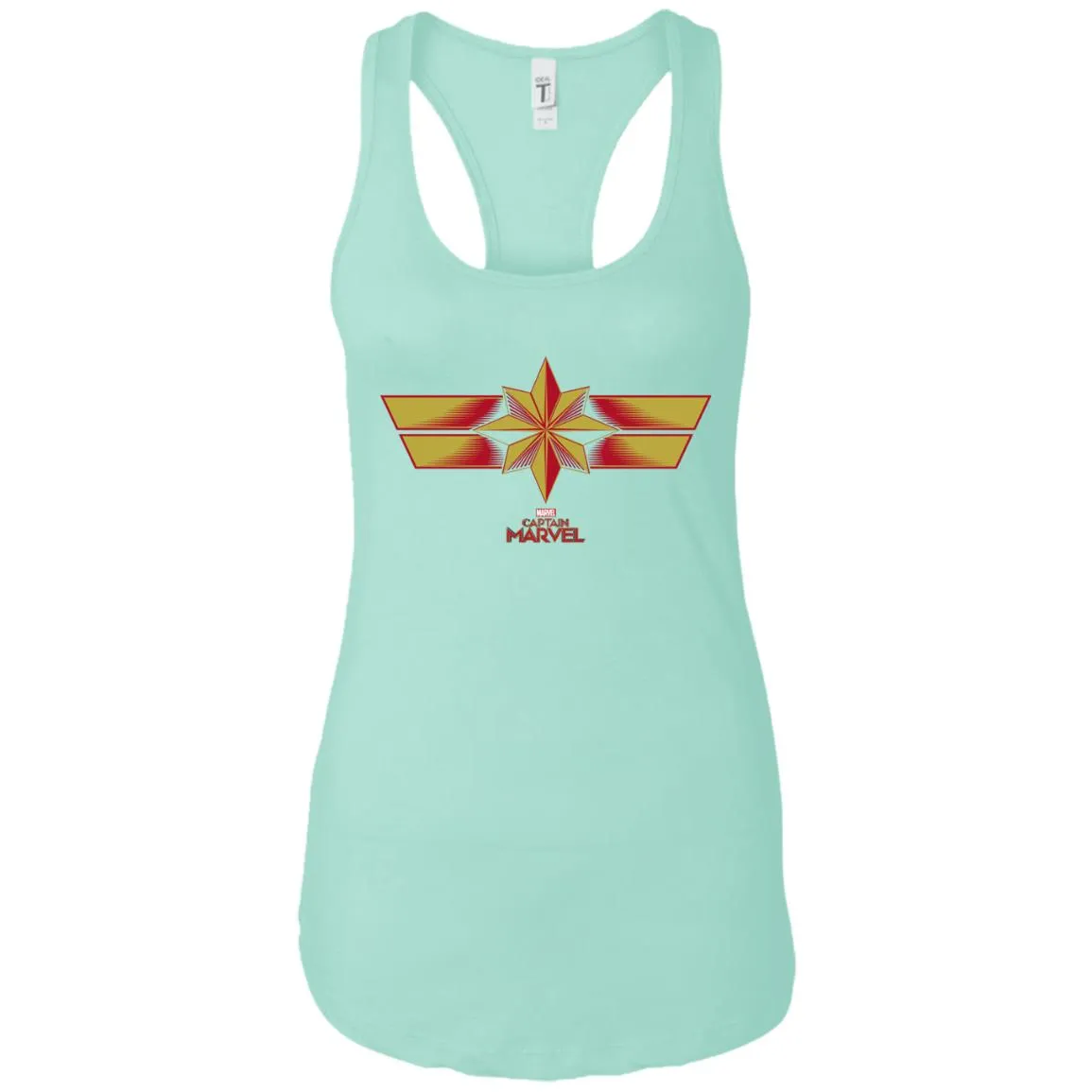 Marvel Captain Marvel Retro Red Yellow Logo Women Tank Top