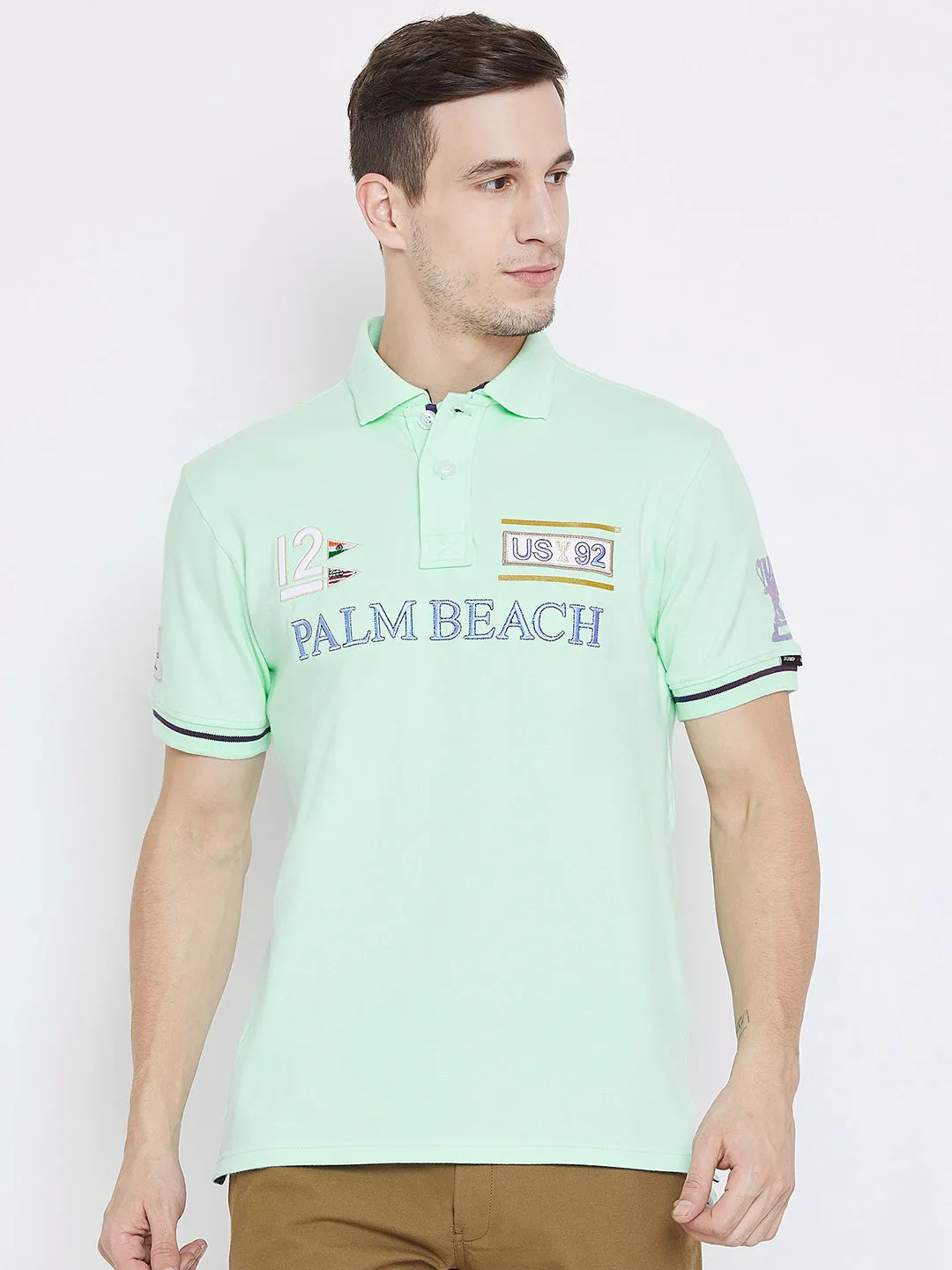 Men Teal Casual Polos t-Shirt