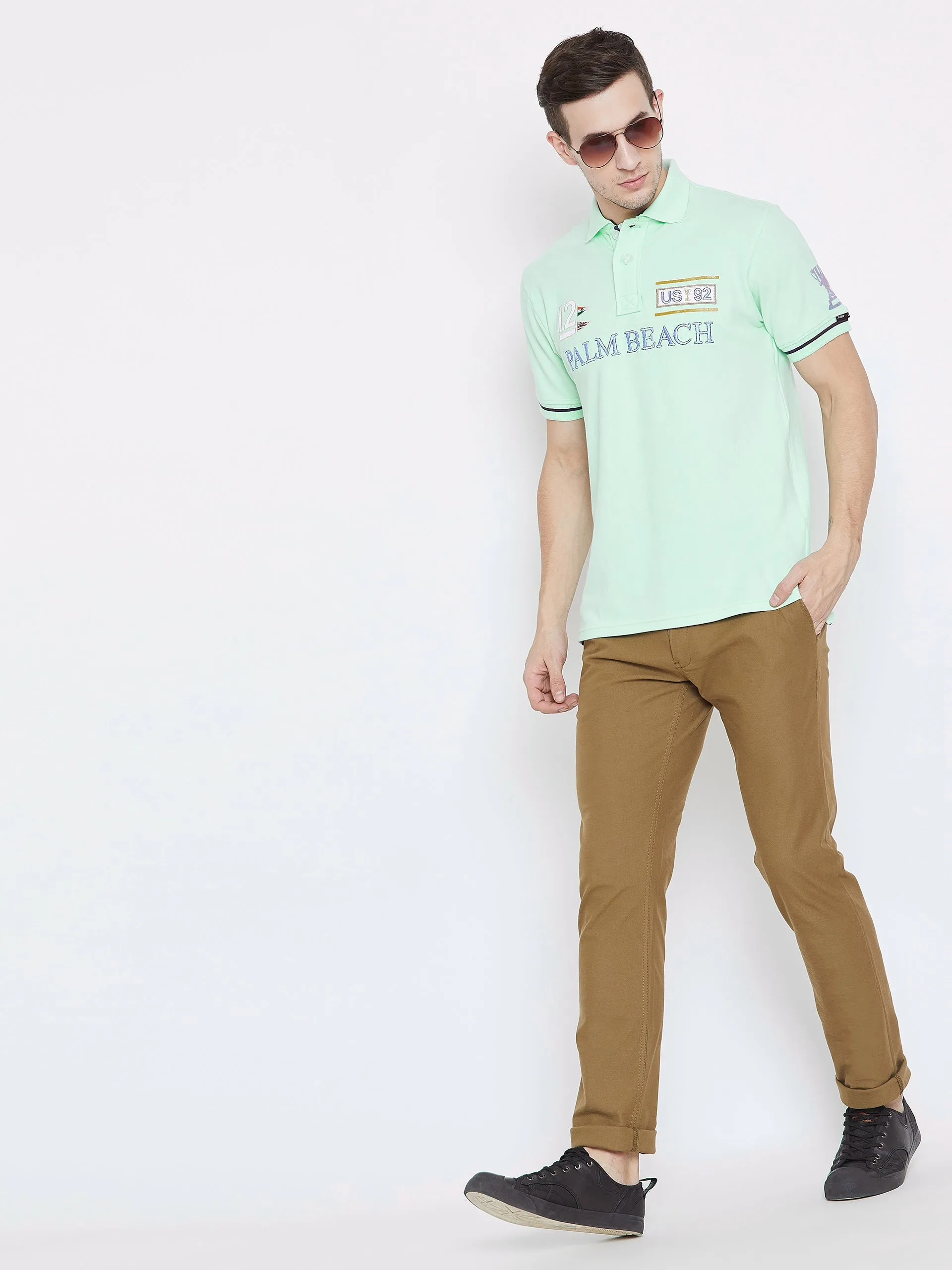 Men Teal Casual Polos t-Shirt