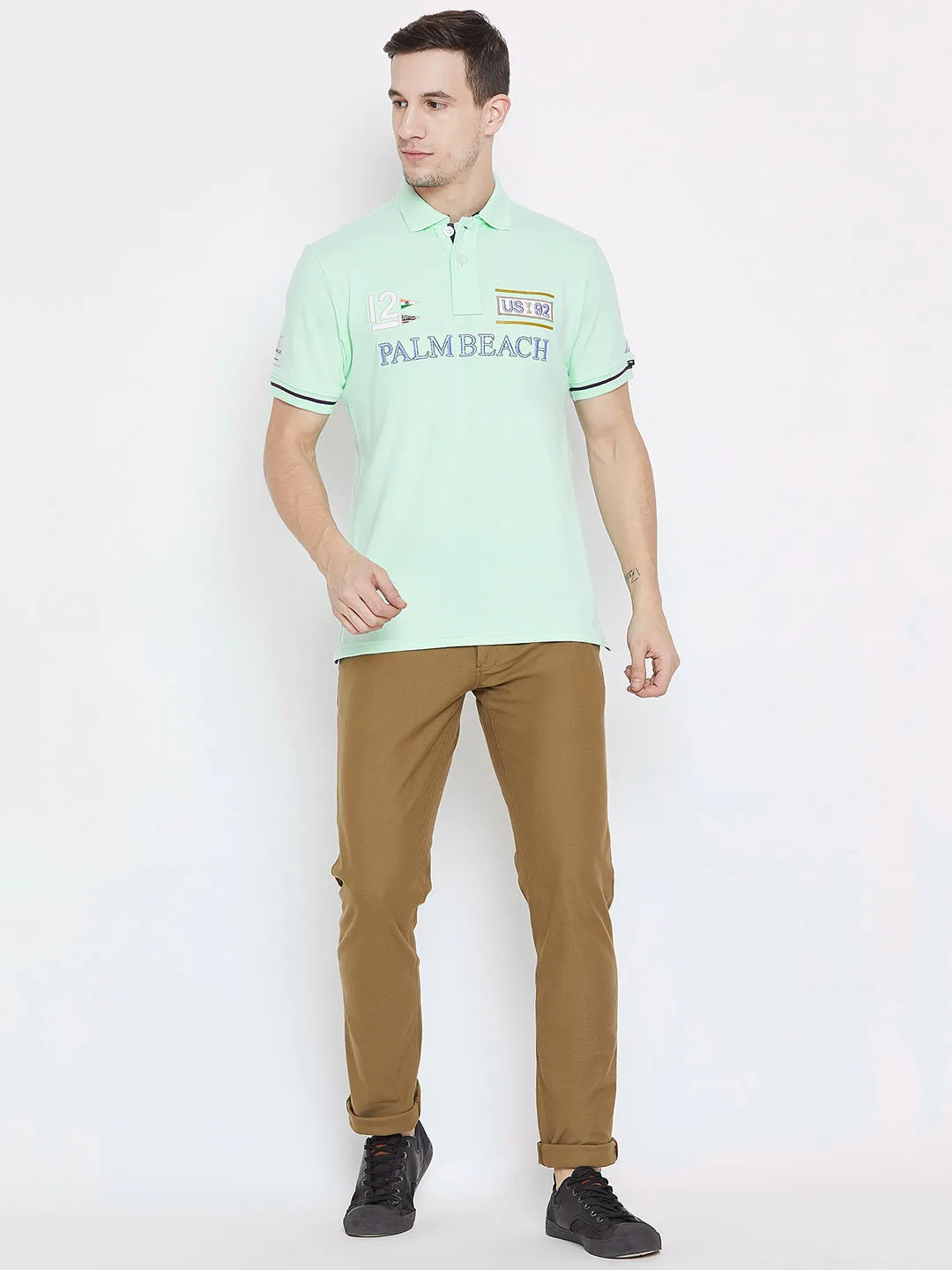 Men Teal Casual Polos t-Shirt