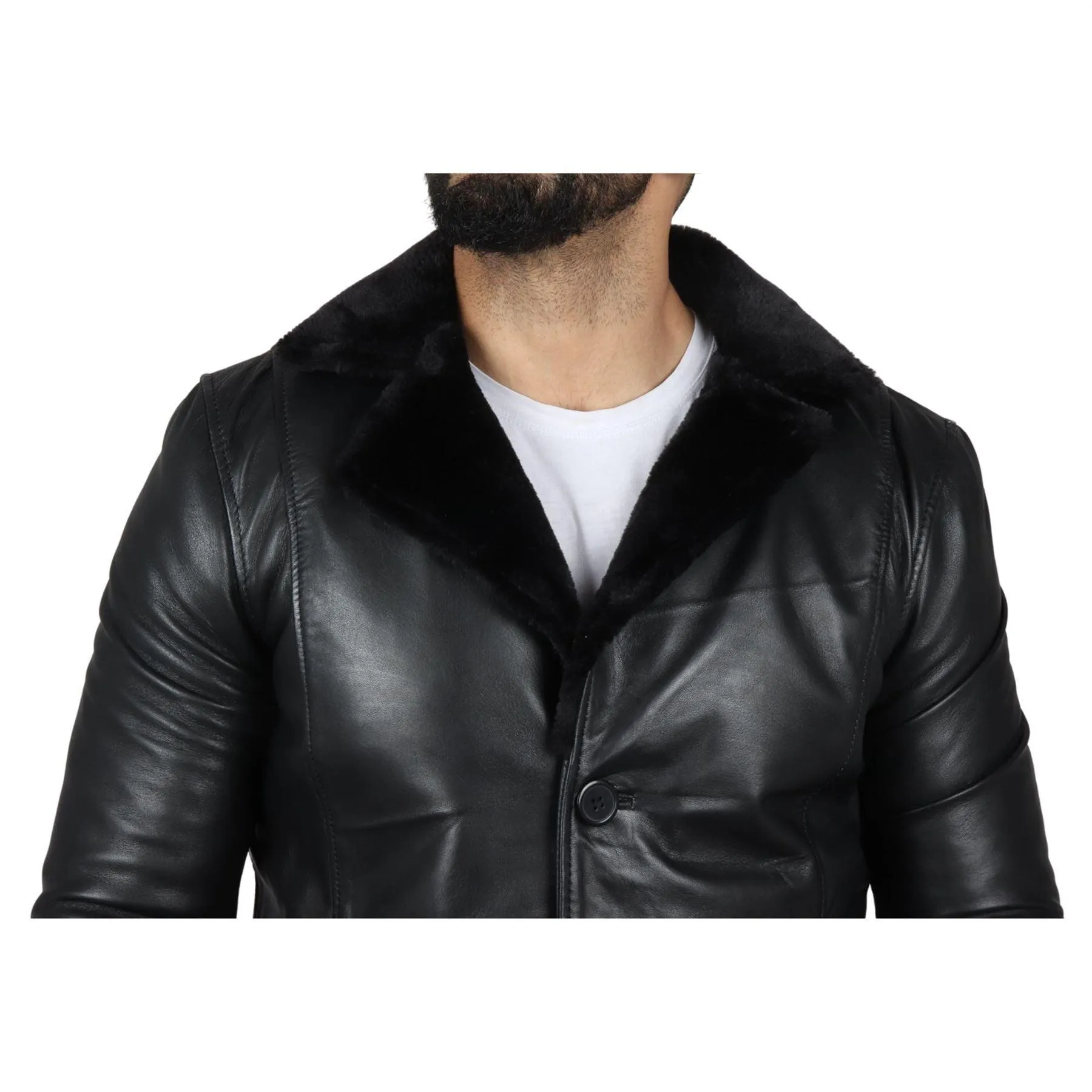 Men's Fur Lining Blazer Coat Jacket Real Leather