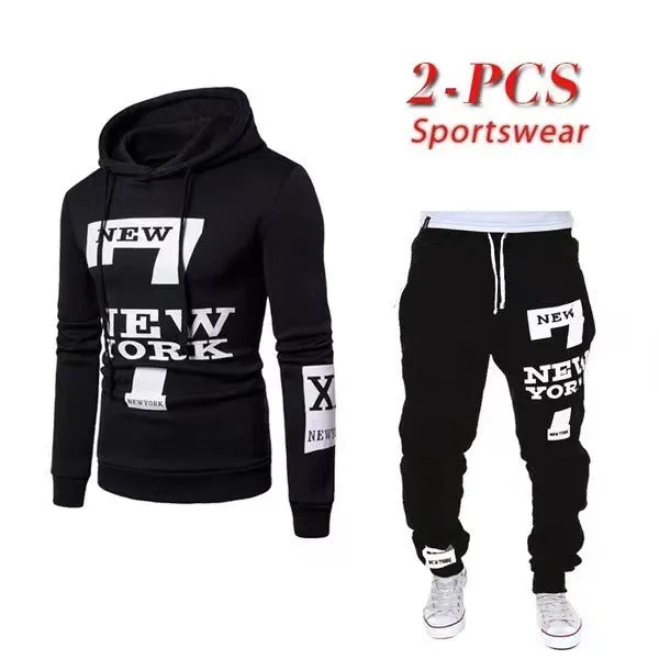 Men's SweatPants Casual Sports hooded Couple Set