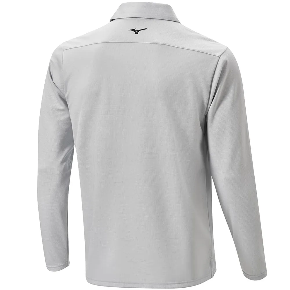 Mizuno Breath Thermo Winter Long Sleeve Polo Shirt - Grey