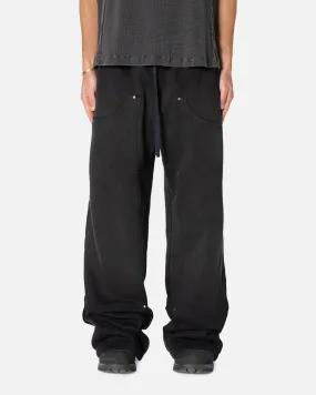 MNML West Double Knee Sweatpants Washed Black