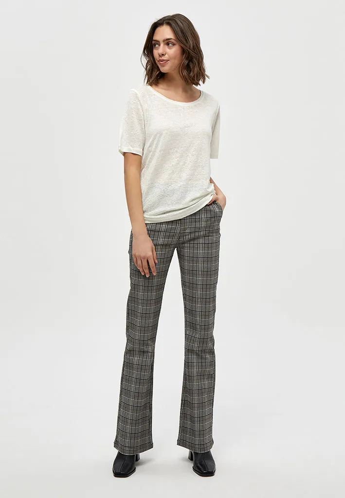 MSCarma Check Flared Pants - Wood Smoke Checked