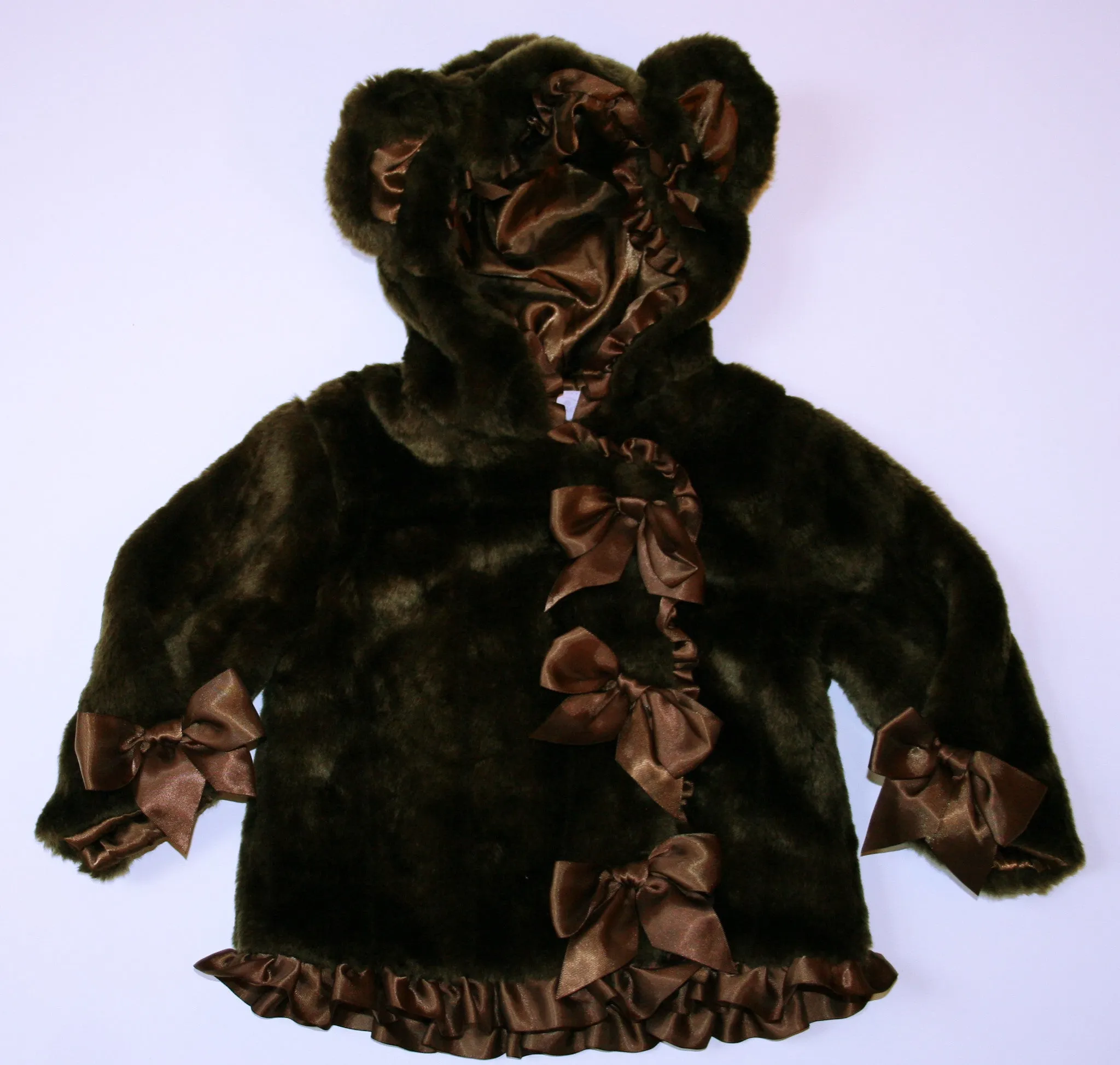 Mud Pie Faux Fur Brown Bear Coat