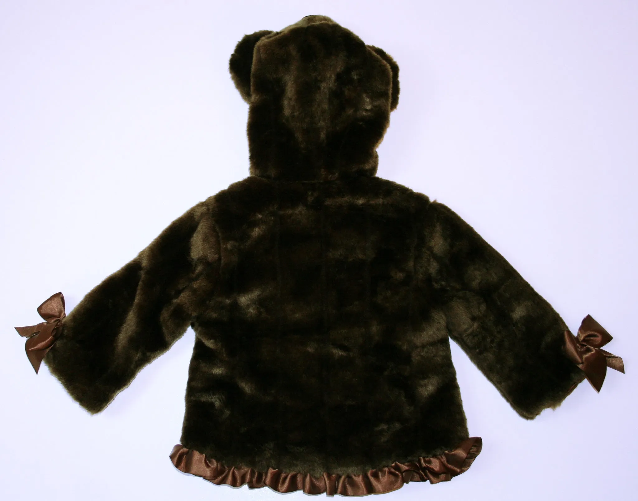 Mud Pie Faux Fur Brown Bear Coat