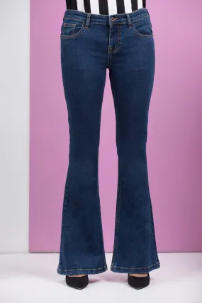 Navy Boot-cut Pants