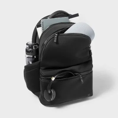 New - Faux Neoprene 17" Backpack Black - All In Motion️