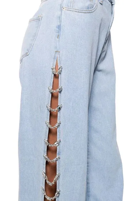 NEW!! The Lexi Denim Rhinestone Cut Out Jean