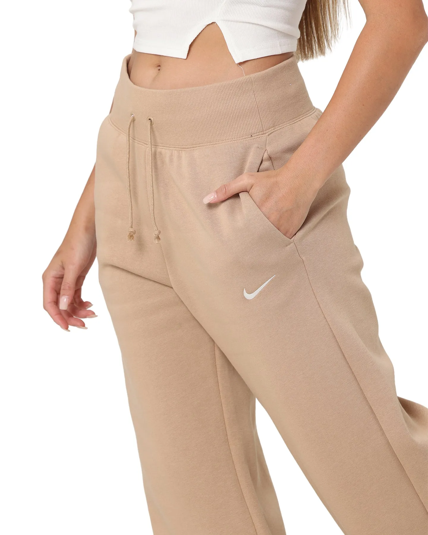 Nike Women's Nike Sportswear Phoenix Fleece High-Waisted Wide-Leg Sweatpants Hemp/Sail