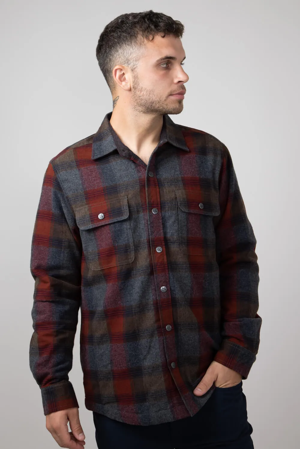 North River Waffle Lined Shirt for Men in Biking Red | NRM8059-BIKING RED