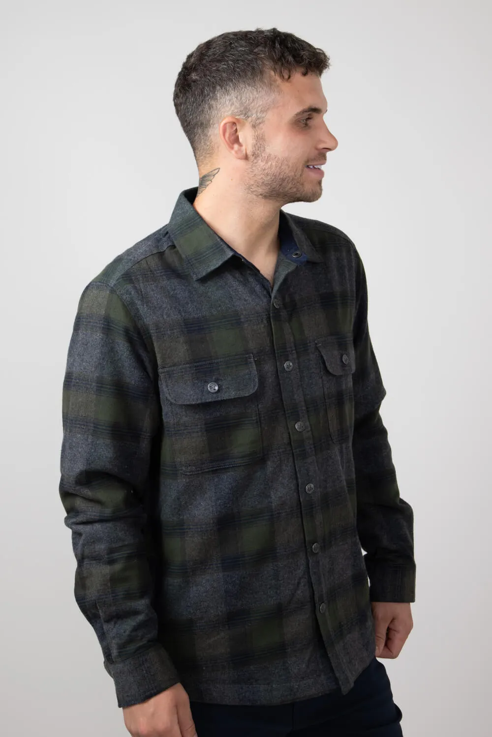 North River Waffle Lined Shirt for Men in Charcoal | NRM8059-CHAR