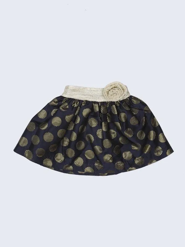 One Friday Black and Gold Polka Dot Skirt