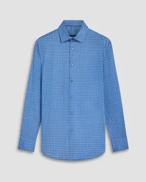 OOOHCOTTON MEDIUM CHECK PRINT SHIRT - CLASSIC BLUE