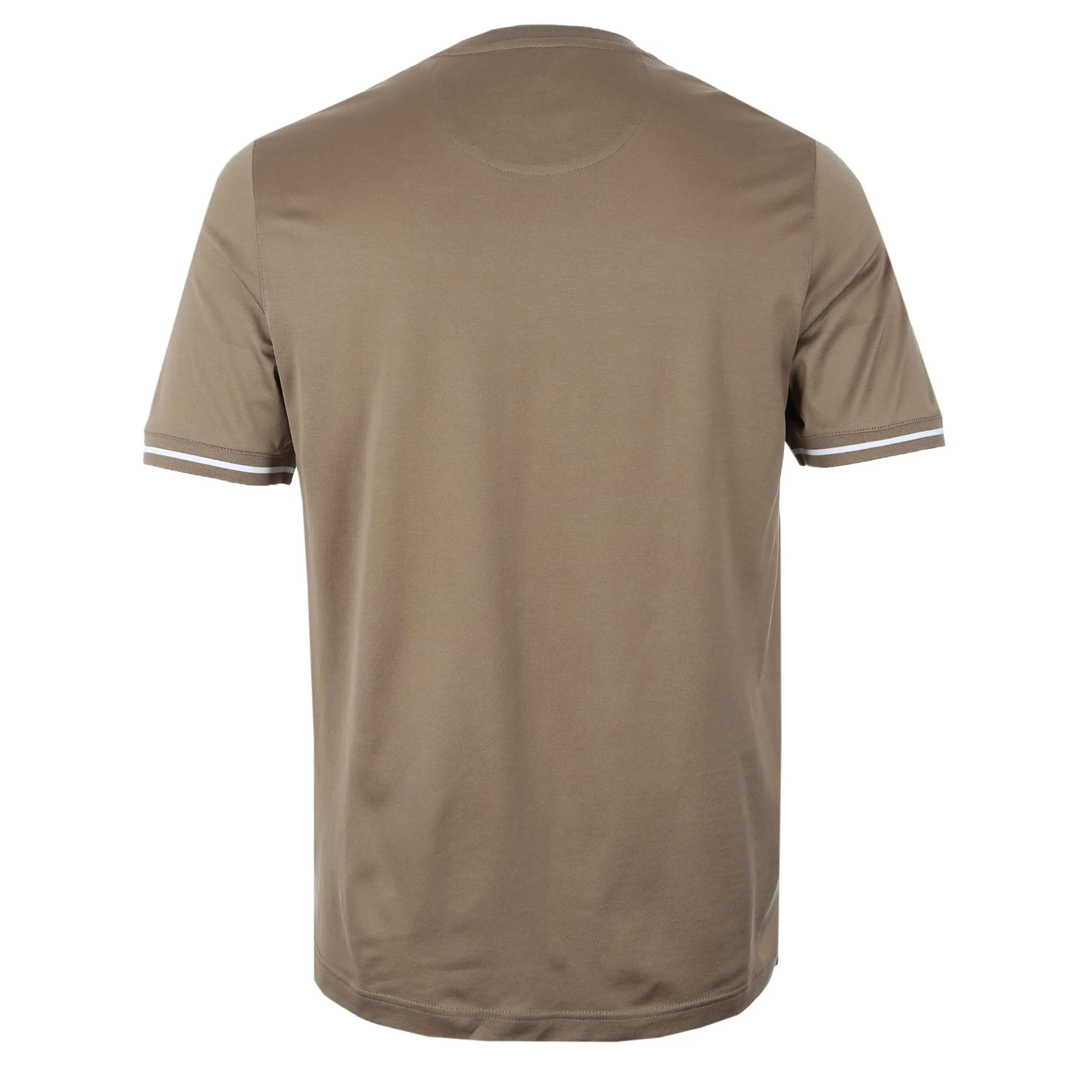 Pal Zileri Stripe Cuff Detail T-Shirt in Taupe